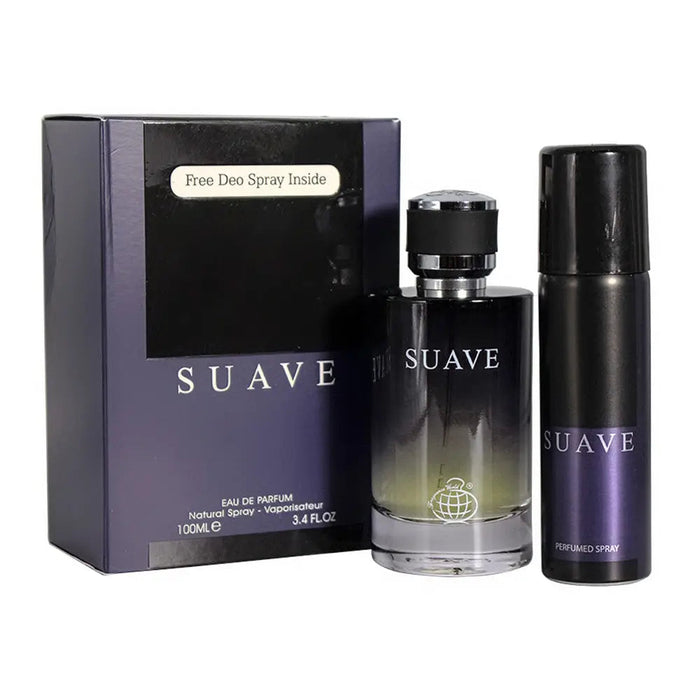 Suave 100ml With Free Deo Eau de Parfum Fragrance World bottle and box