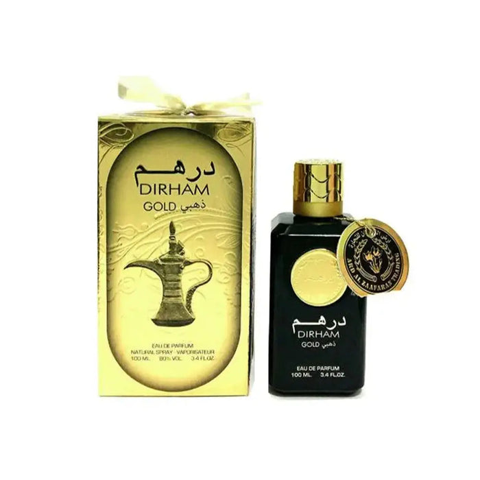 Dirham Gold 100ml Eau de Parfum Ard Al Zaafaran bottle and box